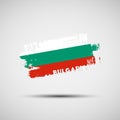 Grunge brush stroke with Bulgarian national flag colors