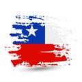 Grunge brush stroke with Chile national flag Royalty Free Stock Photo