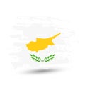 Grunge brush stroke with Cyprus national flag