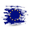 Grunge Brush Stroke With European Union National Flag