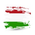 Grunge brush stroke with Hungary national flag