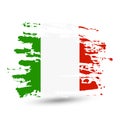 Grunge brush stroke with Italy national flag Royalty Free Stock Photo