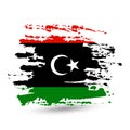 Grunge brush stroke with Libya national flag