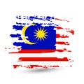 Grunge brush stroke with Malaysia national flag