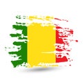 Grunge brush stroke with Mali national flag