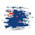 Grunge brush stroke with New Zealand national flag