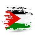 Grunge brush stroke with Palestine national flag