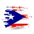 Grunge brush stroke with Puerto Rico national flag Royalty Free Stock Photo