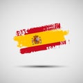 Grunge brush stroke with Spanish national flag colors Royalty Free Stock Photo