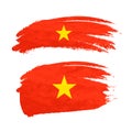 Grunge brush stroke with Vietnam national flag on white