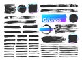 Grunge brush strokes. Watercolor paintbrush stroke line. Dirty square frames, messy brushes and decoration rectangular Royalty Free Stock Photo