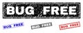 Grunge BUG FREE Scratched Rectangle Stamps Royalty Free Stock Photo