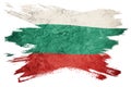 Grunge Bulgaria flag. Bulgarian flag with grunge texture. Brush Royalty Free Stock Photo
