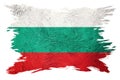 Grunge Bulgaria flag. Bulgarian flag with grunge texture. Brush stroke Royalty Free Stock Photo