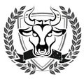 Grunge bull head emblem