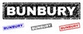 Grunge BUNBURY Scratched Rectangle Stamps