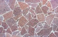 Grunge burgundy stone wall texture. Abstract mosaic granite pattern background. weathered buildings