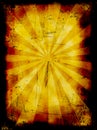 Grunge burned background with rays