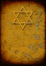 Grunge burned jewish background with david star