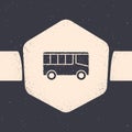 Grunge Bus icon isolated on grey background. Transportation concept. Bus tour transport sign. Tourism or public vehicle Royalty Free Stock Photo