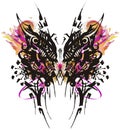 Grunge butterfly wings colorful splashes Royalty Free Stock Photo