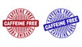 Grunge CAFFEINE FREE Textured Round Watermarks