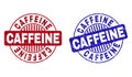 Grunge CAFFEINE Scratched Round Stamp Seals