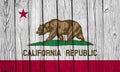 California State Flag Over Wood Planks