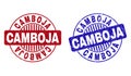 Grunge CAMBOJA Textured Round Stamps