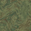 Grunge camouflage dots tile, seamless ebru pattern. Military liquid marble camo, half tone texture. Green and brown khaki colors. Royalty Free Stock Photo