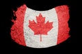 Grunge Canada flag. Canada flag with grunge texture. Brush strok Royalty Free Stock Photo