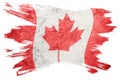 Grunge Canada flag. Canada flag with grunge texture. Brush stroke. Royalty Free Stock Photo