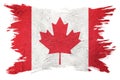 Grunge Canada flag. Canada flag with grunge texture. Brush stroke