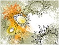 Grunge card with sunflowers Royalty Free Stock Photo