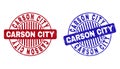 Grunge CARSON CITY Scratched Round Watermarks