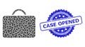 Grunge Case Opened Seal Stamp and Recursive Case Icon Mosaic