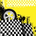 Grunge checkered racing background