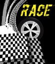 Grunge checkered racing background