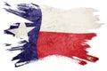 Grunge Chile flag. Chilean flag with grunge texture. Brush stroke. Royalty Free Stock Photo