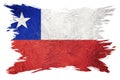 Grunge Chile flag. Chilean flag with grunge texture. Brush stroke Royalty Free Stock Photo