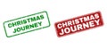 Grunge CHRISTMAS JOURNEY Rubber Prints with Rounded Rectangle Frames Royalty Free Stock Photo