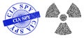 Grunge CIA Spy Badge and Triangle Radioactivity Mosaic