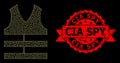Grunge CIA Spy Stamp and Polygonal Mesh Safety Vest