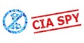 Grunge CIA Spy Stamp Print and No Police Officer Composition of Rounded Dots