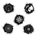 Grunge circle symbols set Royalty Free Stock Photo