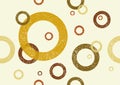 Grunge circles retro vintage seamless repeating pattern.