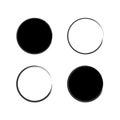 Grunge circles. Round shape. Round frame set. Circle frame set. Vector illustration. Stock image. Royalty Free Stock Photo