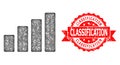 Grunge Classification Seal and Hatched Bar Chart Icon Royalty Free Stock Photo