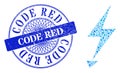 Grunge Code Red Seal and Triangle Electric Strike Mosaic Royalty Free Stock Photo