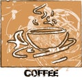 Grunge coffee banner coffee text